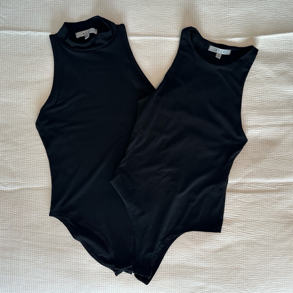 Set of 2 Gaze Bodysuits sz XS in Black
